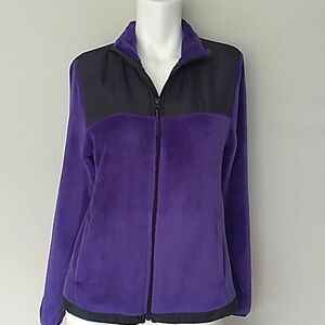 Danskin Purple/Black Fleece Zip Up Jacket. Sz S/CH